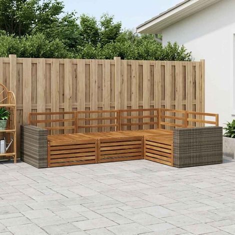 vidaXL Outdoor Sofa Set 4 pcs Natural Solid Acacia Wood (1/5)