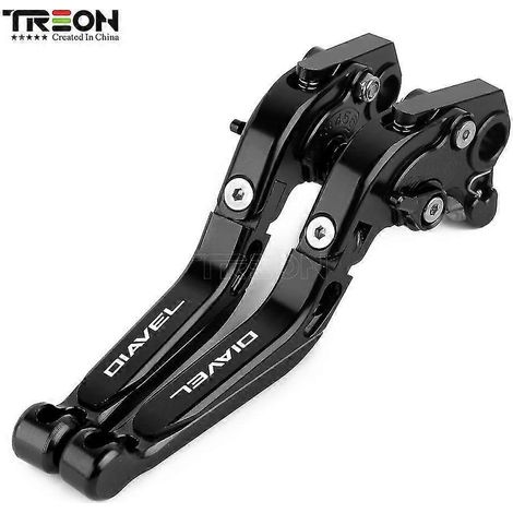 Leviers de frein et d'embrayage pliables et extensibles CNC pour motos Ducati Diavel/carbone/xdiavel/s 2011-2017 2018 - Noir (1/5)