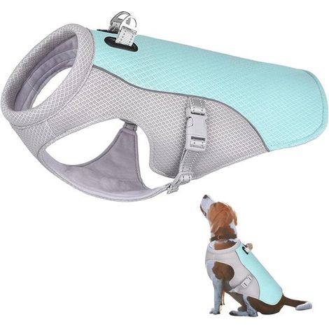 Gilet rinfrescante per cani (verde, XXXL) Giacca rinfrescante per cani Gilet rinfrescante per cani Raffreddamento per cani Gilet rinfrescante Con anello a D regolabile Rete traspirante per cani (1/5)