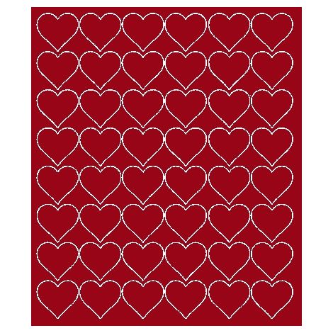 Autocollants en forme de cœur pour la Saint-Valentin, 3 cm, 48 pièces, rouge foncé brillant