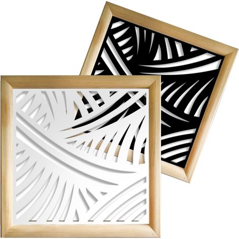 FASCE - Modules décoratifs en bois et PVC - Dimension : 48x48 cm - Couleur : blanc