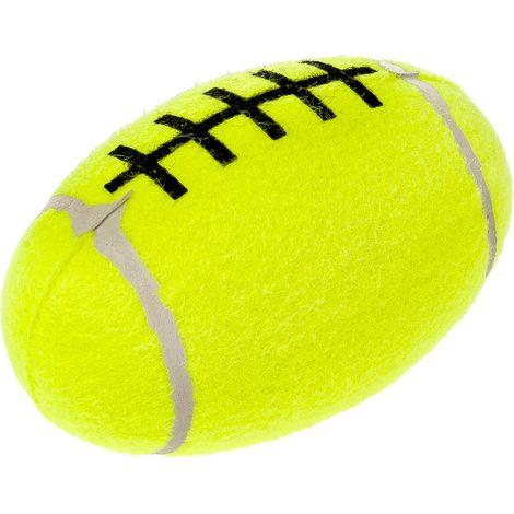 Gioco palla rugby stile tennis con anima in gomma resistente ed effetto sonoro per cani