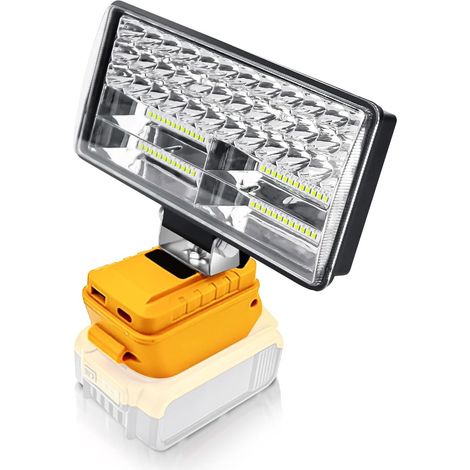 Lampe à batterie pour batterie 18V / 20V, 90W 5400LM Lumière de Travail à LED Sans Fil Projecteur Portable pour Chantiers, Phare avec Charge de Type C pour Camping (1/5)