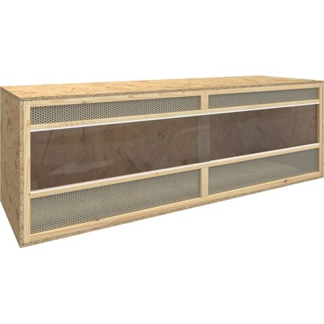 Terrarium Natural Wood Finish Engineered wood, Glass, Steel Large vidaXL