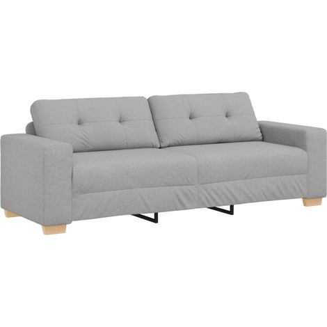 3-Sitzer-Sofa mit Kissen Wolkengrau Stoff