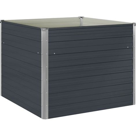 Maison Exclusive - Jardinière surélevée Anthracite 100x100x77 cm Acier galvanisé (1/5)