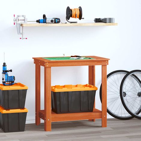 Werkbank Wachsbraun 80 x 50 x 80 cm Massives Kiefernholz