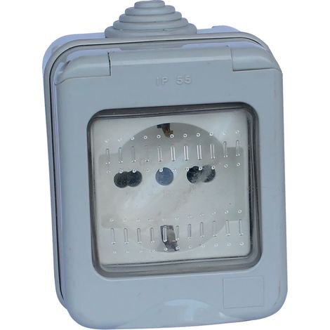 CONTENITORE ESTERNO SOLO PRESA / SCHUKO 1 presa bivalente 10/16A / schuko  - FAEG