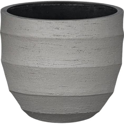 Pot de fleurs rond forme œuf gris pour jardin et terrasse Ø 65 x H 54 cm - PANGIVO (1/2)