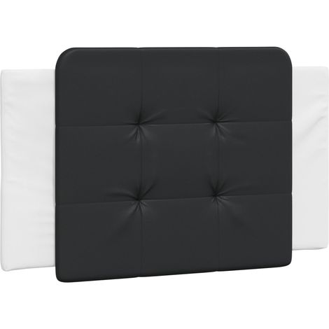 Coussin de tête de lit Zadar noir et blanc 90 cm similicuir