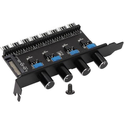 Hub pour ventilateurs PC à 8 canaux avec contrôleur de vitesse à 4 boutons, compatible avec les systèmes de refroidissement liquide, les boîtiers CPU, les disques durs et les cartes graphiques. WHBYV (1/4)