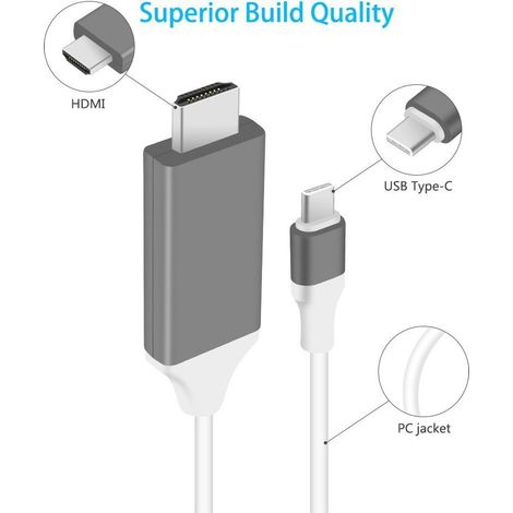 Trade Shop - ADAPTERKABEL FÜR SAMSUNG GALAXY S8 USB TYP C USB-C AUF 4K HDMI HDTV 2 METER - (1/2)