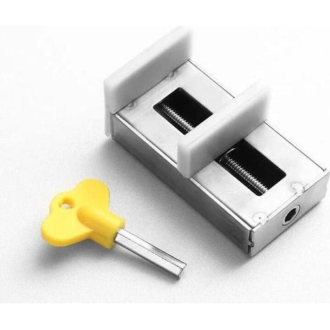 Butée de verrouillage de fenêtre de porte coulissante épaisse réglable, sécurité antivol, sécurité enfant, rails libres en plastique, acier et aluminium, limite de fenêtre, porte antidérapante. (1/5)