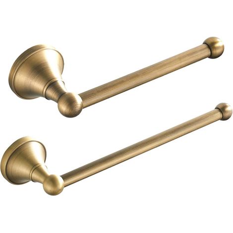 2 Pièces Ensemble Accessoires Salle De Bain, Anneau Porte-Serviettes Et Porte-Papier Hygiénique En Laiton Brossé, Pour Maison