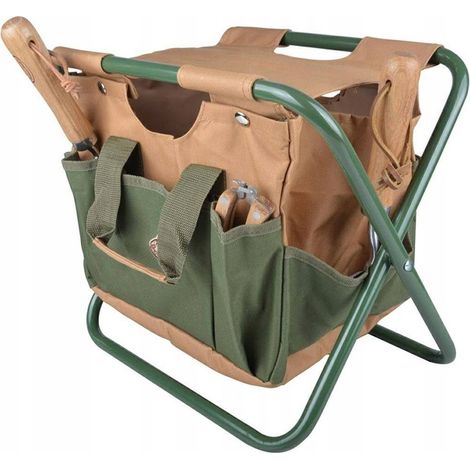 Klappbarer Hocker mit Werkzeugtasche für Gartenarbeit (1/5)