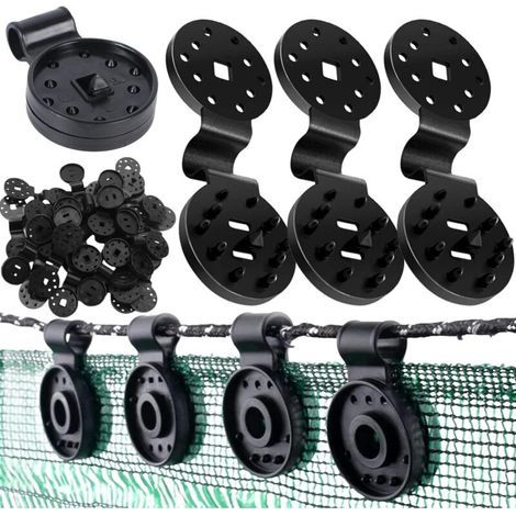 Clips de Fixation pour Bache,50 Pieces Clips pour Toile D'ombrage,Clips Fixation Brise Vue,Clips pour Voile d'ombrage,Clip Spécial avec Œillet Clips en Plastique de Tissu d'Ombre pour Toile e Clôture (1/5)