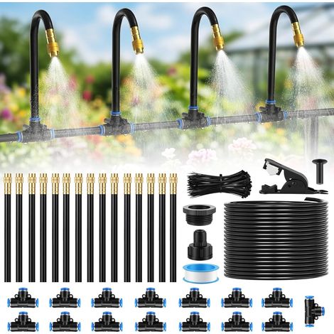 360° Sprinkler and Drip Watering Kit  Adjustable Brass Nozzle, 15 m Hose for Garden Balcony Greenhouse (1/5)