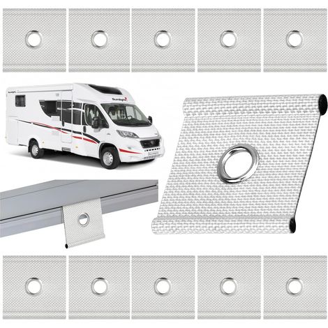 Lot de 12 crochets passepoilés pour rail de passepoil - Crochets pour rail de passepoil - Accessoires de rail de passepoil - Pour voile d'ombrage et caravane (1/5)