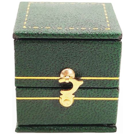 Boîte à bagues vintage bijoux présentoir organisateur boîte sortie en cuir PU(vert) (1/5)