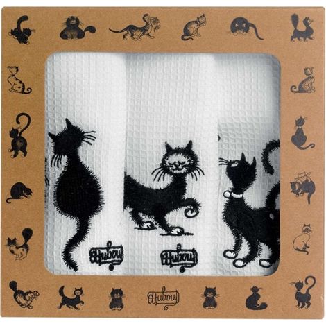 Lote de 3 paños Dubout Los Gatos Bordados - Winkler