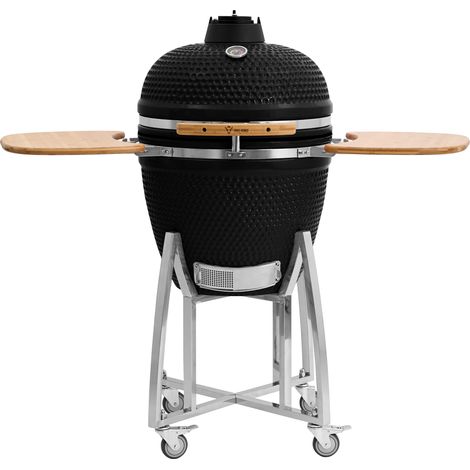 BBQ-Toro Kamado Grill Holzkohlegrill "KURO" Ø 52 cm, Schwarz, Keramikgrill mit Ablage, Thermometer (1/5)
