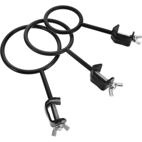 3 Anneaux de Support de Laboratoire en Métal, Collier de Serrage pour Tube, Conception Robuste, pour Expériences de Chimie et Cours de Sciences (1/5)
