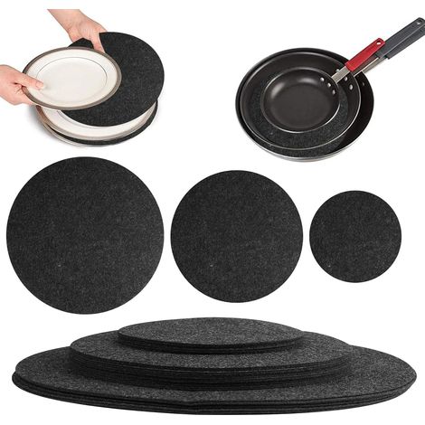 Protectores de fieltro para sartenes, posavasos de vidrio y protectores para ollas y sartenes (24 piezas) (1/5)