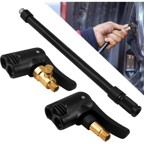 boquillas para inflar neumáticos de coche, adaptador de válvula para neumáticos de coche con manguera de extensión, inflador de neumáticos de rosca, boquilla para neumáticos de coche, para inflador de (1/5)