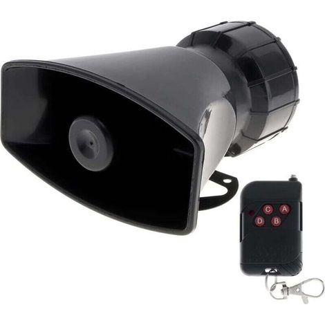 Sirène de Voiture: klaxon, Une Alarme de Type Incendie, Ambulance, Circulation, Police, avec Une télécommande Noire, 12 V