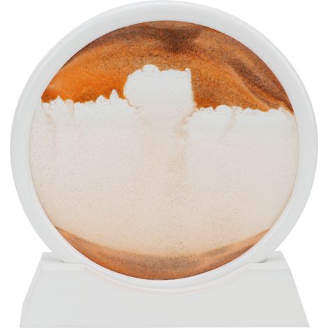 Moving Sand Art Round White Frame 3D High Transparent Glass Fadeless Vibrant Color Durable Sand Art Liquid Motion (1/5)