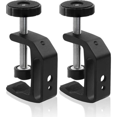 Pince universelle en C avec filetage 1/4 et 3/8 pour support de bureau, écran LCD, flash, bureaux, chariots, bancs, tables de travail (2) (1/4)