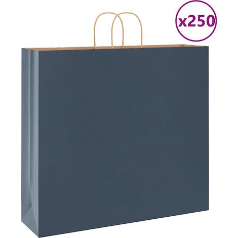 Papiertragetaschen 250 Stk. mit Henkeln Blau 54x15x49 cm (1/5)