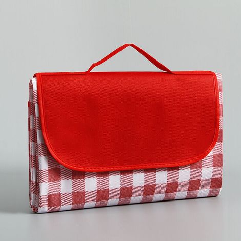 Tapis de pique-nique/couverture 200 x 200 cm. Imperméable. Résistant à l'humidité. Grand format. Pliable. Idéal pour le camping, les voyages, la plage et le jardin. Nappe (se range dans un sac) – Roug (1/5)