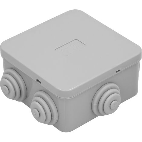 Caja estanca de superfie con cierre a presión de clip IP44 8x8x4cm color gris (1/5)