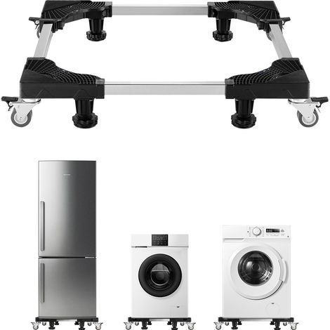 Support de Machine à Laver Mobile, Capacité de Charge 500 kg, Base 8 Roues Pivotantes, 4 avec Freins, Chariot Déplace Meubles Réglable 698,5-899 mm, pour Réfrigérateurs, Sèche-Linge, Lave-Linge (1/5)