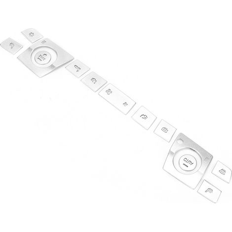 Set mit 13 silbernen Aufklebern für Klimaanlagenknöpfe, kompatibler Ersatz für BMW 3er F30 2013-2018, Klebstoffe Typ A, Metallic-Finish. (1/5)