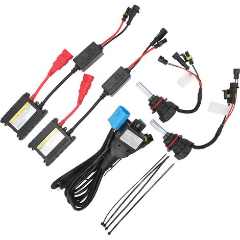 Ampoule xénon 9004 Port 55W pour phare de voiture, 5500 lm, kit d'éclairage xénon HID extensible pour feux de croisement et de route, 12 V CC, 8000 K (1/5)