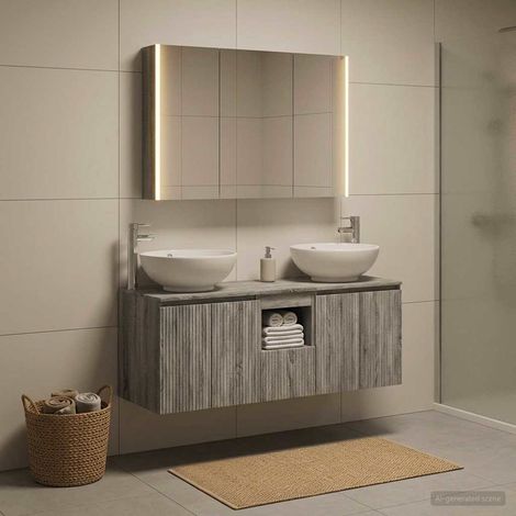 vidaXL Bathroom Cabinet Set 4 pcs Grey Sonoma Engineered Wood (1/5)