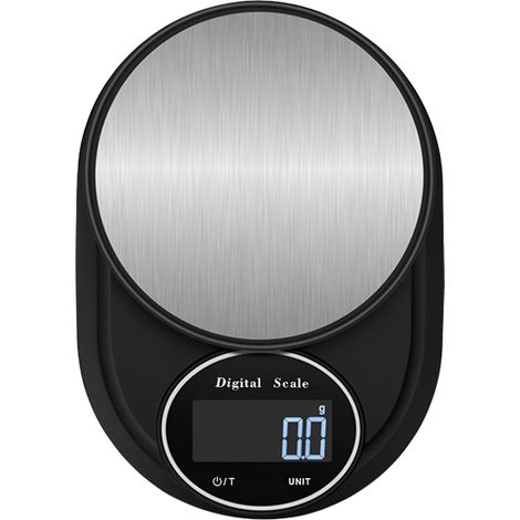 Balance de cuisine numérique 5000 g/0,1 g avec écran LCD rétroéclairé, en acier inoxydable, idéale pour la pâtisserie et la cuisine.