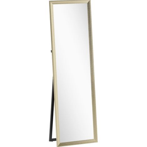 Specchio a figura intera Modenuit 160x50 cm con cornice dorata e supporto pieghevole (1/5)