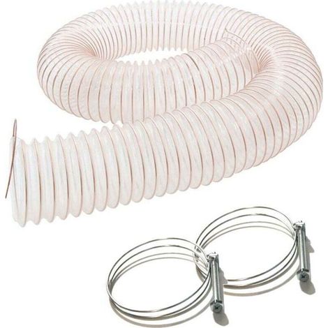Diamwood Tuyau Flexible Aspiration de Poussières et Copeaux en PU Acier Cuivré - 2,5M - D.100mm - Épaisseur 0,4mm - Antistatique - Inclut 2 Colliers de Serrage