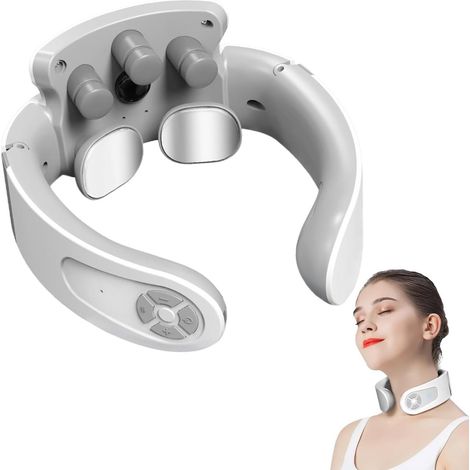Masajeador de cuello - Notificaciones de voz inteligentes Masajeador de cuello con terapia de calor a 42 °C - 5 modos - 15 niveles de intensidad Masajeador de cuello eléctrico portátil - 5 M (1/3)