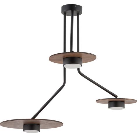 Plafonnier Nowodvorski DISK noir/bois 3 lumières GX53 (1/5)
