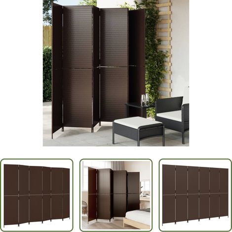 Poly Rattan - Paravent 6-tlg. Braun Poly Rattan (1/5)
