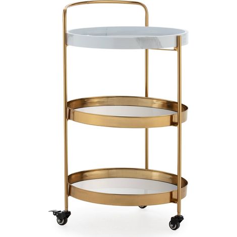 Bar d'appoint Doré Élégance et Luxe - Doré Éclatant et Blanc Pur (1/4)