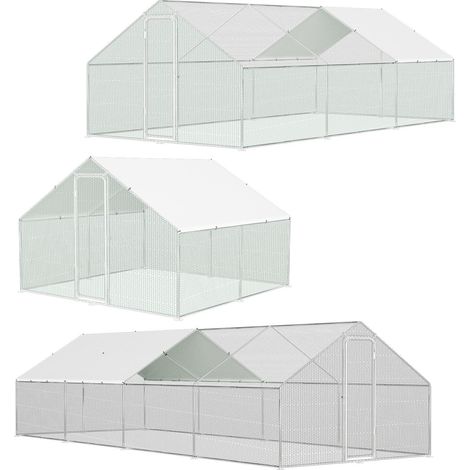 Jopassy Recinto per pollaio esterno 3x6x2 m con serratura 18 m² recinto in rete metallica pollaio in acciaio zincato