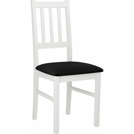 Chaise Victorville 146, Blanc, 94x43x40cm, Tissu, En bois, Bois, Mobilier déjà assemblé