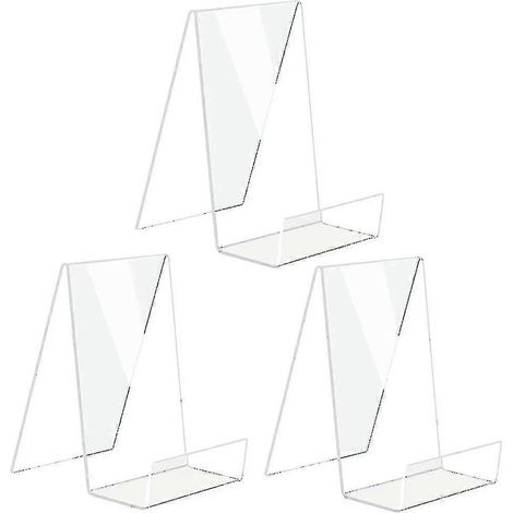 3-teiliger Buchständer / Buchstütze aus transparentem Acryl