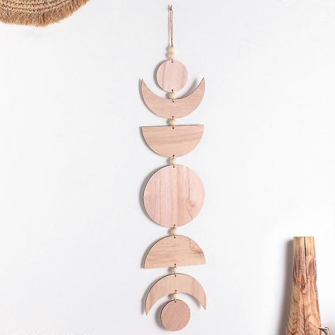 Lune en bois en forme de soleil, décoration murale pour fête, style bohème, maison D (1/4)
