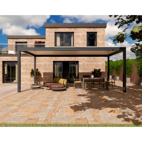 Pergola Bioclimatique Autoportante Motorisée Aluminium 6x3 Anthracite  O ORIAL France (1/5)